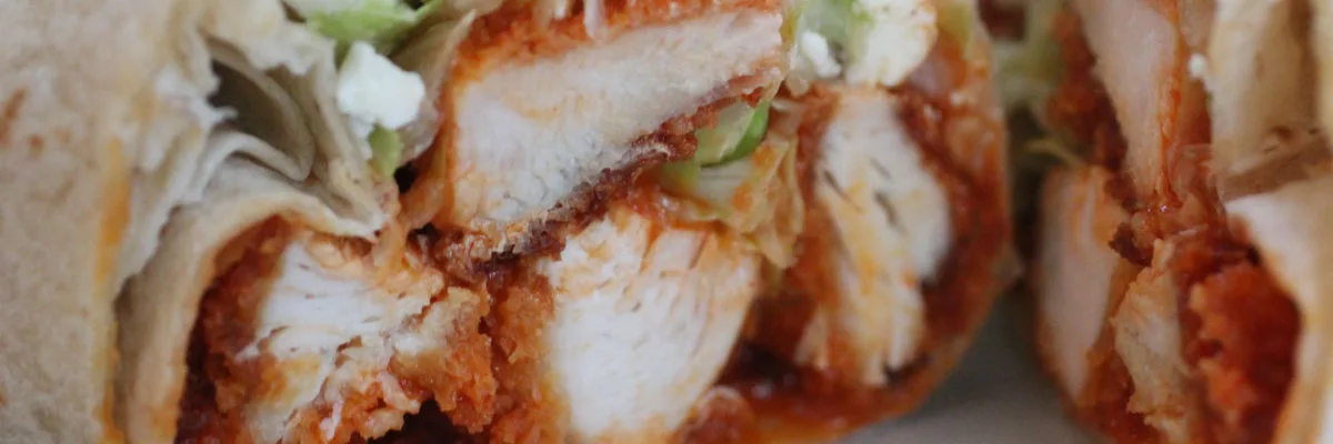 Buffalo chicken wrap with blue cheese